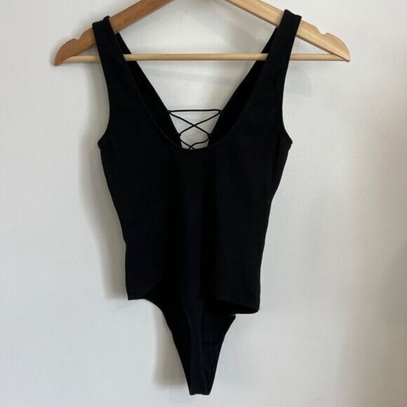 Wilfred Free Women's Size XS Black One Piece Sleeveless Bodysuit Shapewear Criss - Picture 4 of 11